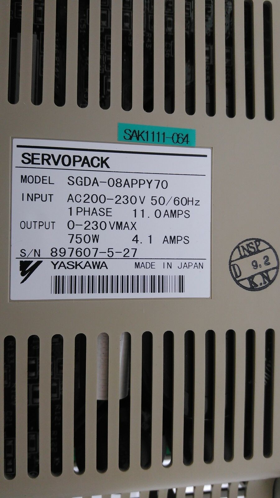 安川SGDA-08appy70伺服驱动