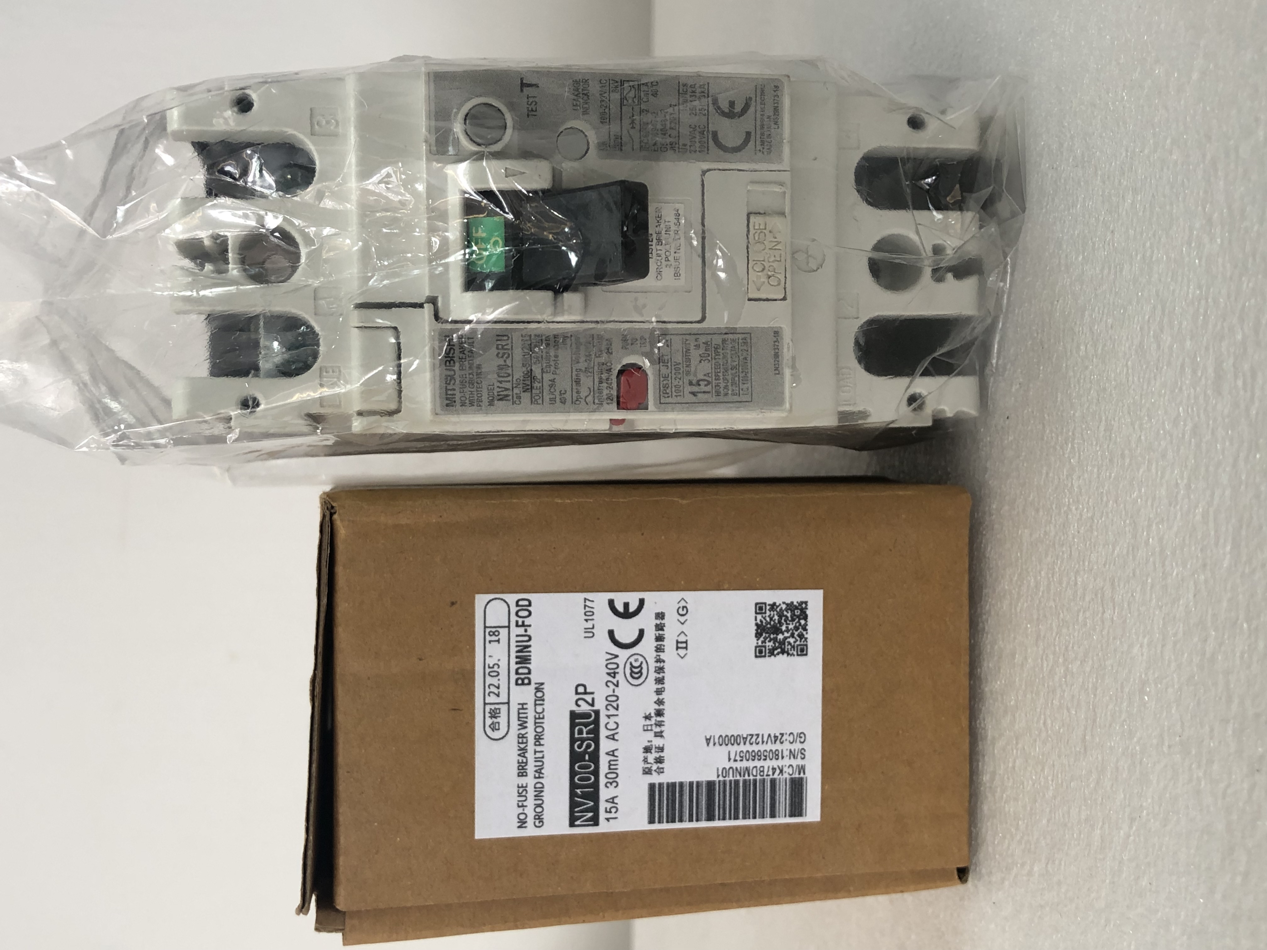 三菱断路器NV100-SRU2P 15A