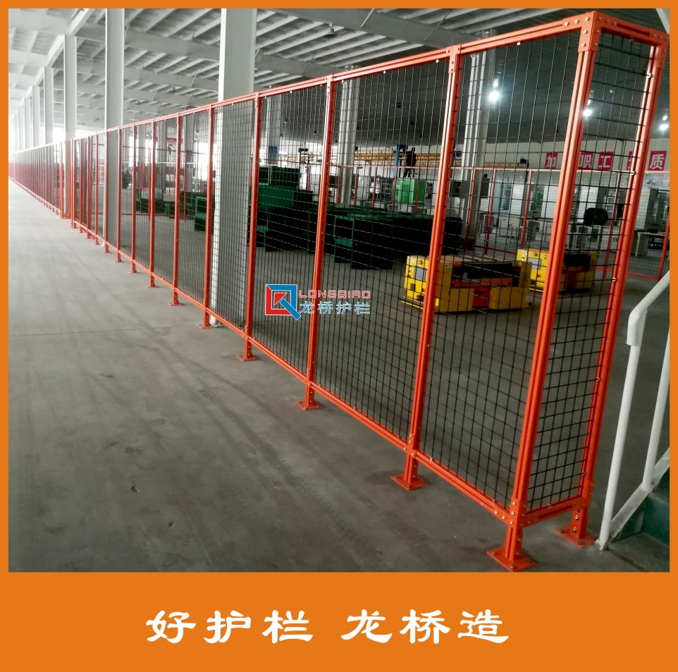 郑州工作台防护网 工厂流水线防掉落围栏 龙桥订制铝合金车间隔离网 大门