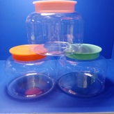 包装罐 食品包装塑料罐配彩色盖子 甜点饼干包装罐 核桃包装透明罐子 红枣干果坚果包装塑料瓶     