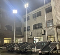 拖车式移动太阳能照明灯塔，LED9米升降矿山作业灯，应急照明装置