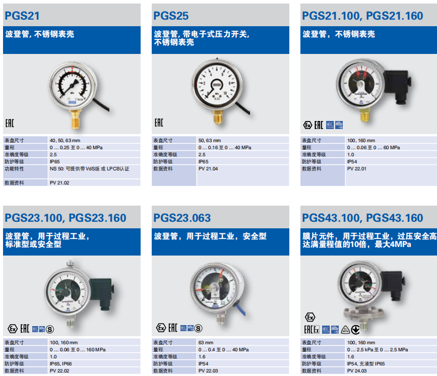 WIKA电接点的压力表WIKA电接点的压力表PGS21