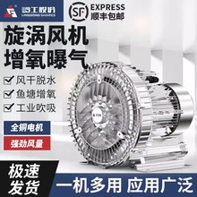 岭工高压漩涡风机鱼塘增氧工业涡流鼓风机大功率真空充气泵鼓风机