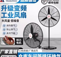 岭工直流变频电风扇家用摇头落地扇餐厅大功率立式商用静音强力壁挂式