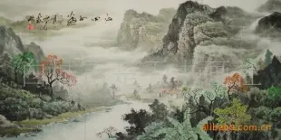 书画家梅湘涵国画山水 书法美术作品 白城市楚天书画社供应