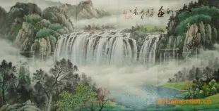 画家梅湘涵国画山水 镜框画 书法美术作品 白城市楚天书画社供应