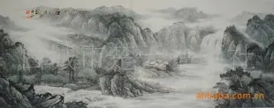 书画家梅湘涵山水国画 书法美术作品 白城市楚天书画社供应