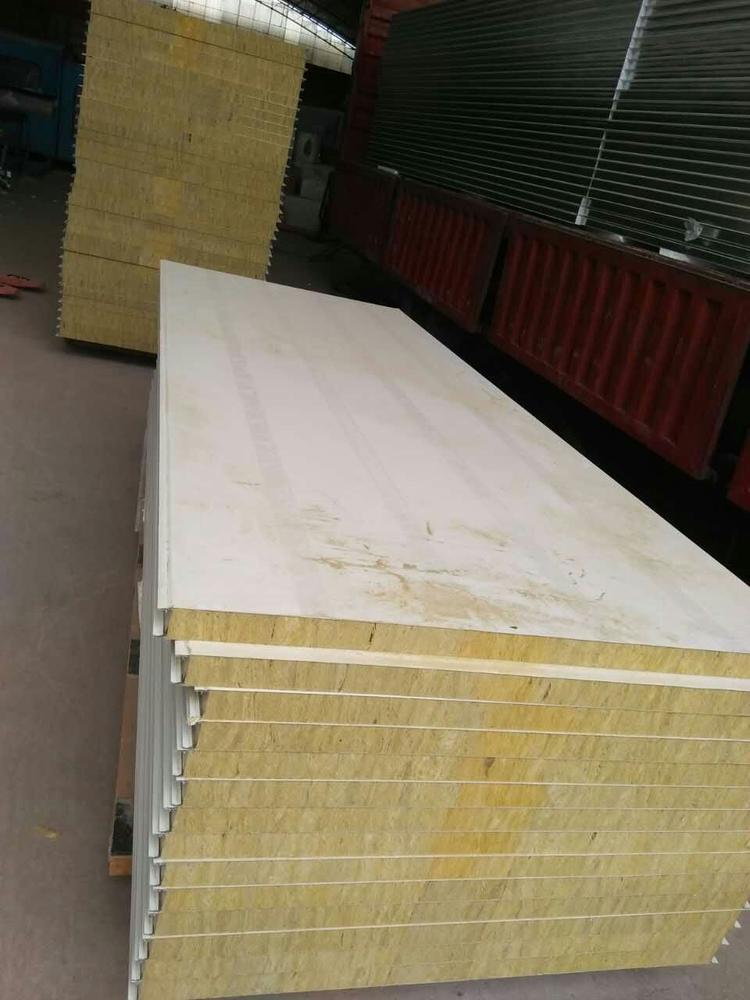 50mm净化彩钢岩棉板隔热岩棉夹芯板活动板