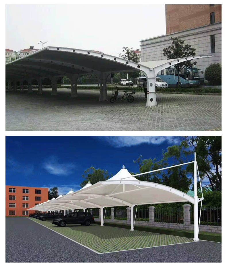 厂家直销膜结构停车棚 自行车汽车停车棚 户外折叠式停车棚遮阳蓬