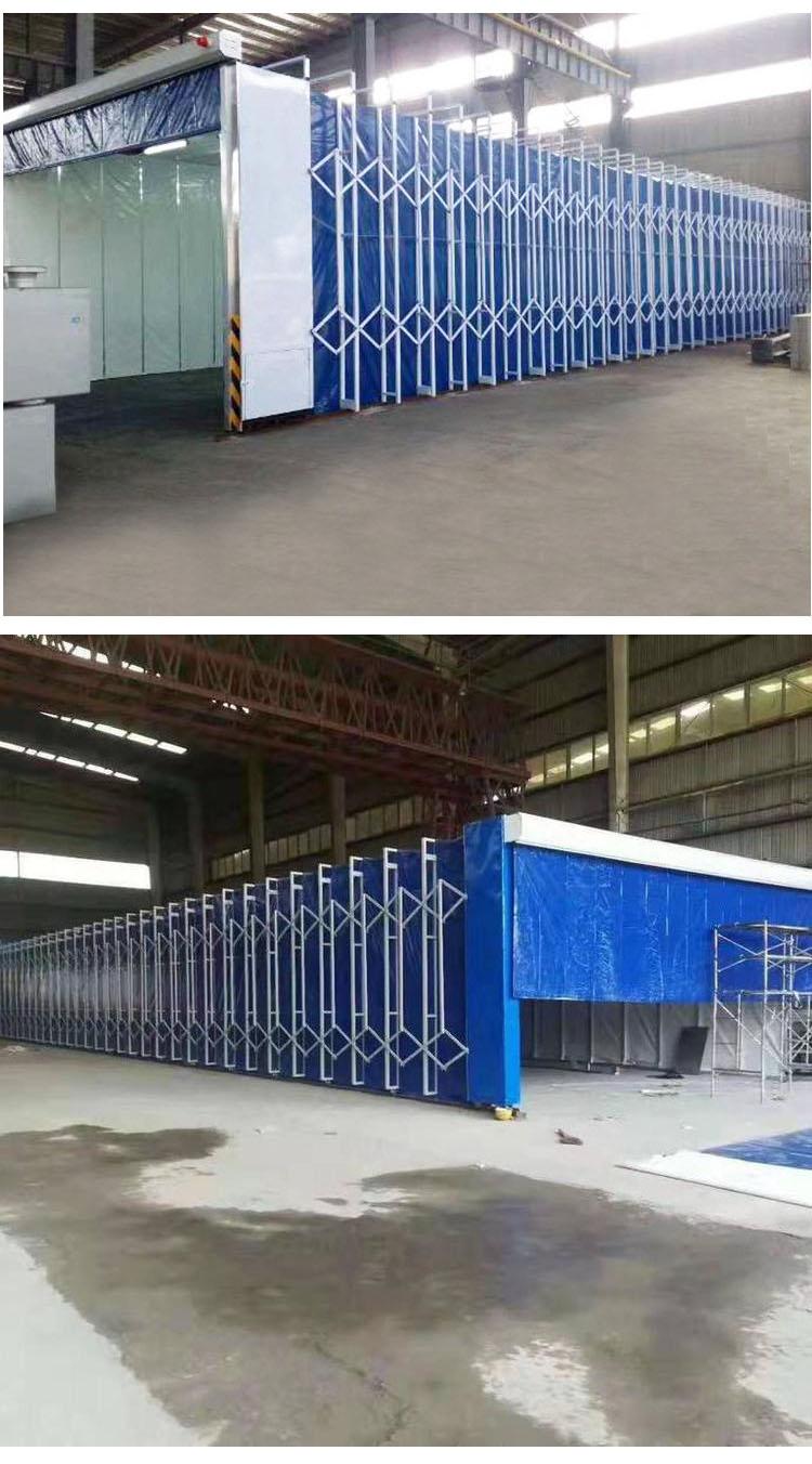 移动式伸缩喷漆房伸缩喷烤漆电动轨道式折叠打磨房工业移动伸缩房